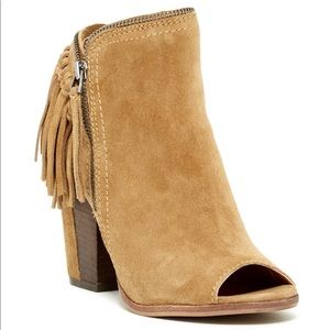 Dolce vita fringe bootie open toe